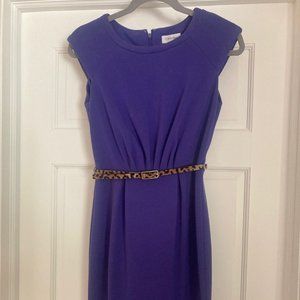 Calvin Klein Purple Leopard Belted Sheath Dress 2